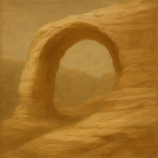 Travertine Stone Arch & Earth Tones No. 30 Oil Painting 100% Hand Painted Oil on Belgian Linen Canvas, Original Fine Art Wall Decor