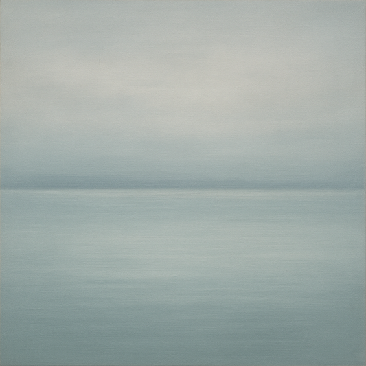 Glass Horizon over Quiet Arctic Waters No. 21 Oil Painting 100% Hand Painted Oil on Belgian Linen Canvas, Original Fine Art Wall Decor