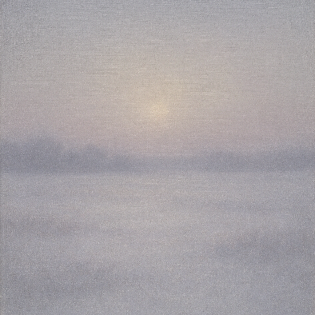 Winter Dawn Frost & Pale Silver Light No. 16 Oil Painting - View 1