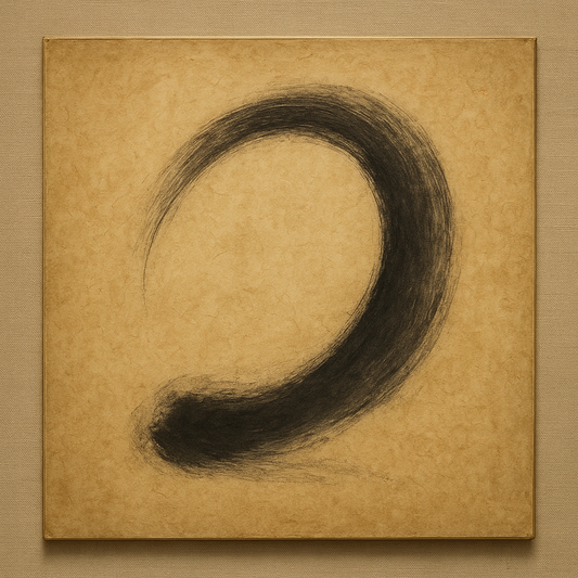 Aged Rice Paper & Charcoal Calligraphic Balance No. 28 Oil Painting 100% Hand Painted Oil on Belgian Linen Canvas, Original Fine Art Wall Decor