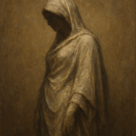 Renaissance Draped Silhouette Oil Painting 100% Hand Painted Oil on Belgian Linen Canvas, Original Fine Art Wall Decor