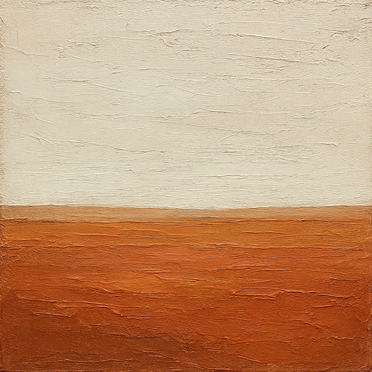 Earthen Terracotta Horizon Wabi-Sabi Oil Painting - 100% Hand-Painted Master Oil Painting