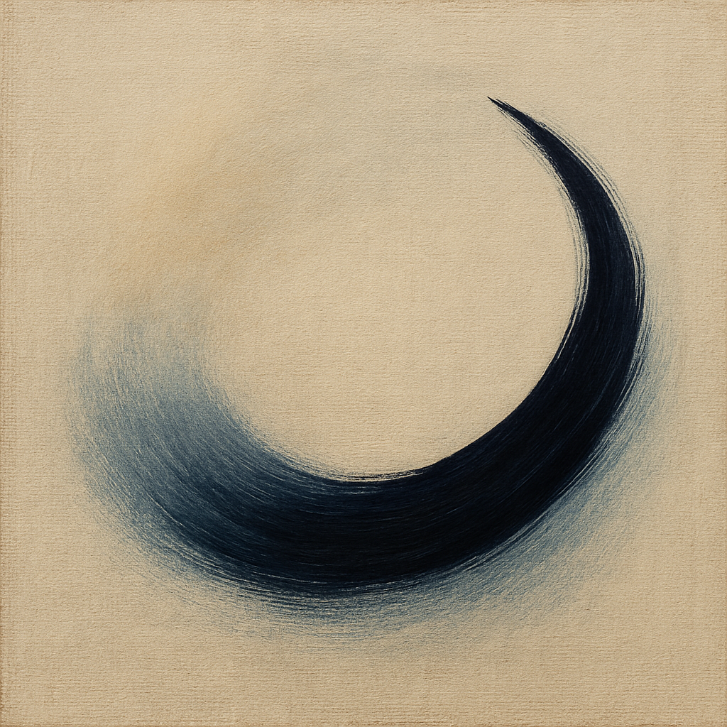 Monochrome Brushstroke Void No. 5 - Modern Fine Art Oil Painting - View 1