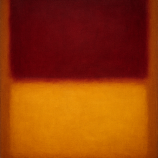 Crimson Burgundy & Saffron Gold Color Vibrations No. 26 Oil Painting 100% Hand Painted Oil on Belgian Linen Canvas, Original Fine Art Wall Decor