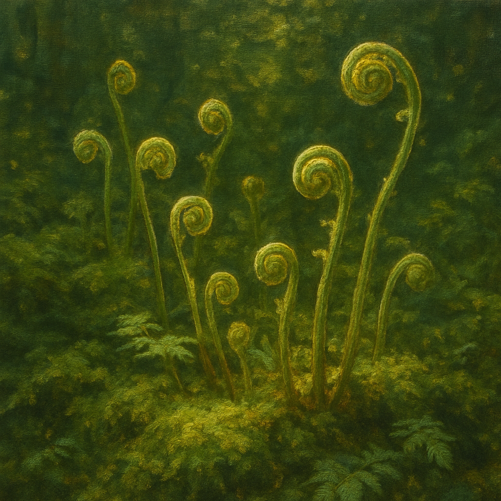 Forest Ferns & Mossy Woodland Herbarium No. 14 Fine Art Oil Painting - View 1