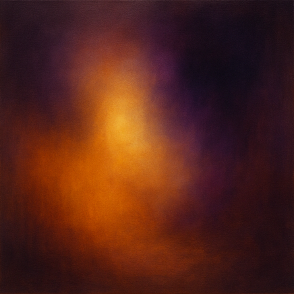 Burnt Amber & Velvet Amethyst Atmosphere No. 9 Oil Painting 100% Hand Painted Oil on Belgian Linen Canvas, Original Fine Art Wall Decor