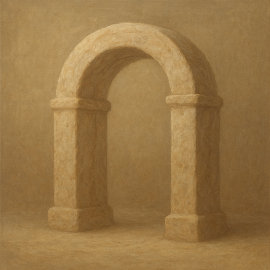 Travertine Stone Arch & Earth Tones No. 26 Oil Painting - View 1