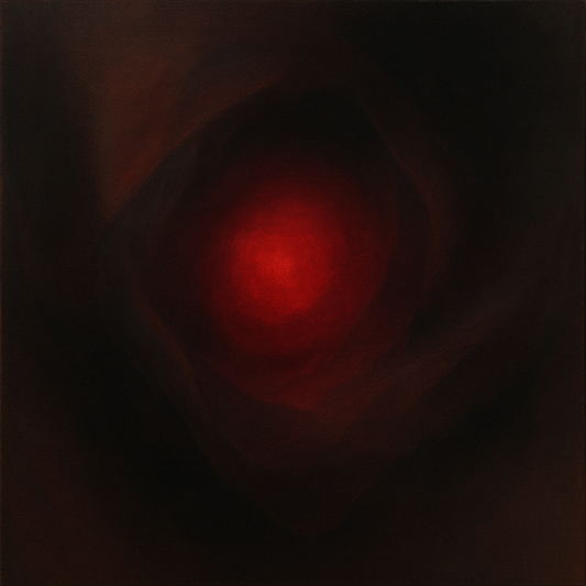 Smoky Ruby & Warm Obsidian Veils No. 6 Oil Painting 100% Hand Painted Oil on Belgian Linen Canvas, Original Fine Art Wall Decor