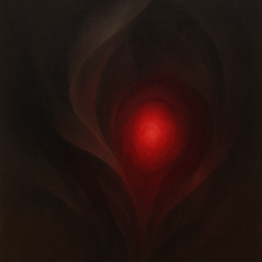 Smoky Ruby & Warm Obsidian Veils No. 15 Oil Painting 100% Hand Painted Oil on Belgian Linen Canvas, Original Fine Art Wall Decor