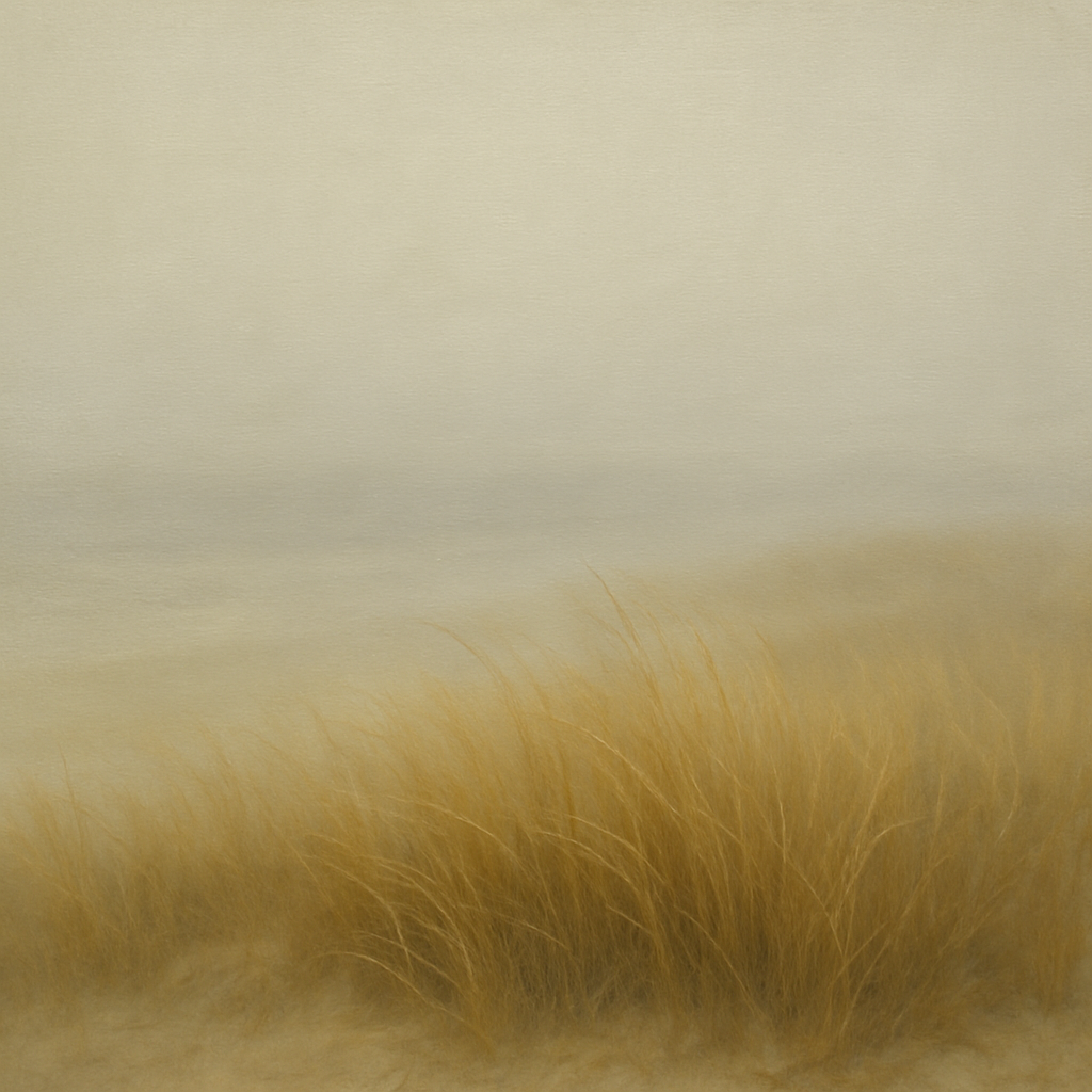 Silent Dune Grass in November Sea Fog No. 4 Oil Painting - View 1