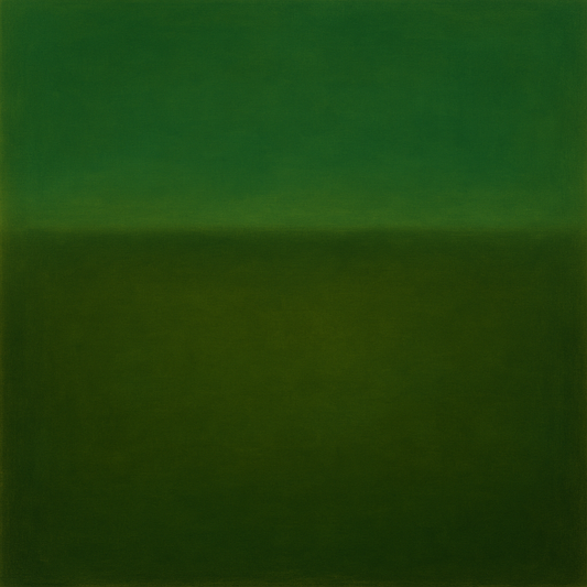Forest Emerald & Deep Moss Contemplative Field No. 19 Oil Painting 100% Hand Painted Oil on Belgian Linen Canvas, Original Fine Art Wall Decor