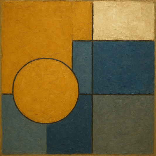 Bauhaus Geometric Balance No. 1 No. 8 Oil Painting - 100% Hand-Painted Master Oil Painting