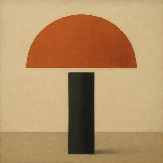 Semicircle Horizon & Minimalist Pillar No. 25 Oil Painting - View 1