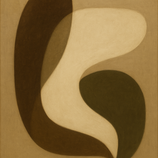 Minimalist Asymmetrical Balance in Raw Umber No. 21 Oil Painting 100% Hand Painted Oil on Belgian Linen Canvas, Original Fine Art Wall Decor