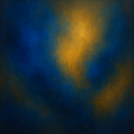 Lapis Lazuli & Golden Ochre Luminous Field No. 20 Oil Painting - View 1