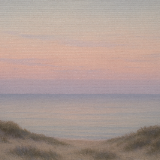 Pastel Dusk Horizon over Calm Atlantic Waters No. 3 Oil Painting - View 1