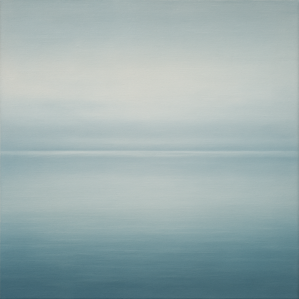 Glass Horizon over Quiet Arctic Waters No. 19 Oil Painting 100% Hand Painted Oil on Belgian Linen Canvas, Original Fine Art Wall Decor