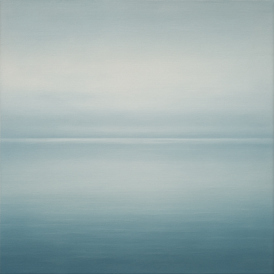 Glass Horizon over Quiet Arctic Waters No. 19 Oil Painting 100% Hand Painted Oil on Belgian Linen Canvas, Original Fine Art Wall Decor