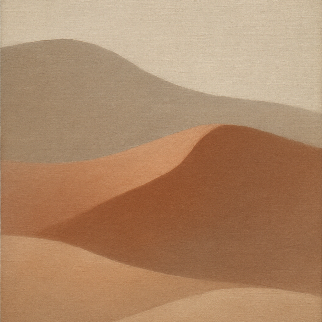 Muted Desert Dune Geometry No. 8 - Modern Fine Art Oil Painting - View 1