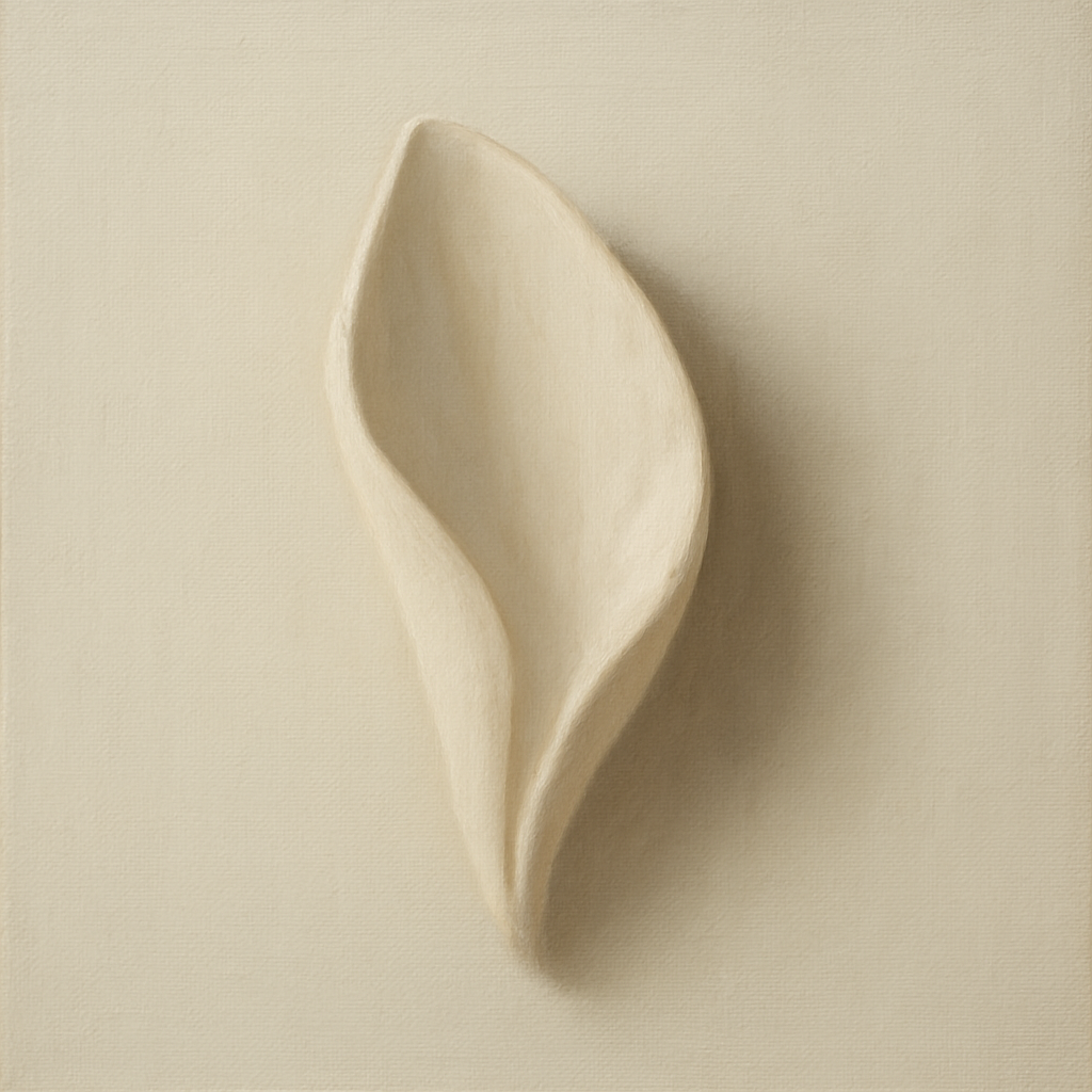 Sculpted Ivory Floral Contour No. 1 - Modern Fine Art Oil Painting - View 1
