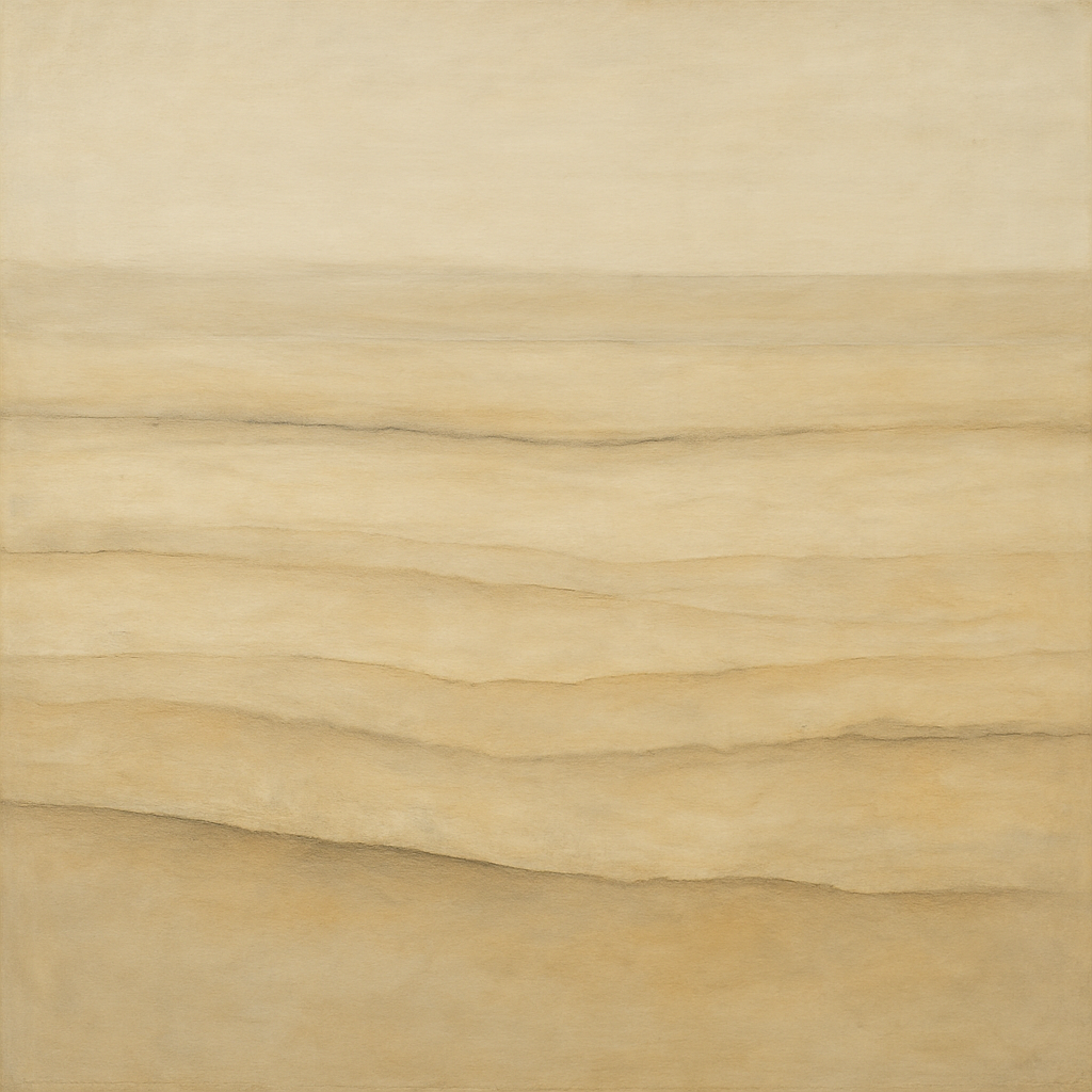 Raw Limestone Horizon & Washed Linen No. 15 Oil Painting - View 1