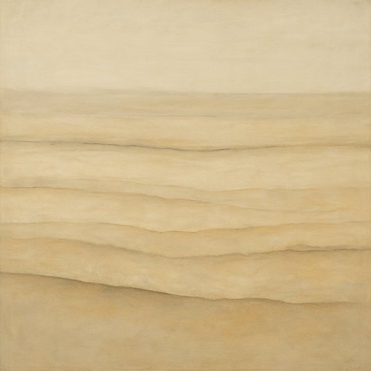 Raw Limestone Horizon & Washed Linen No. 15 Oil Painting - View 1