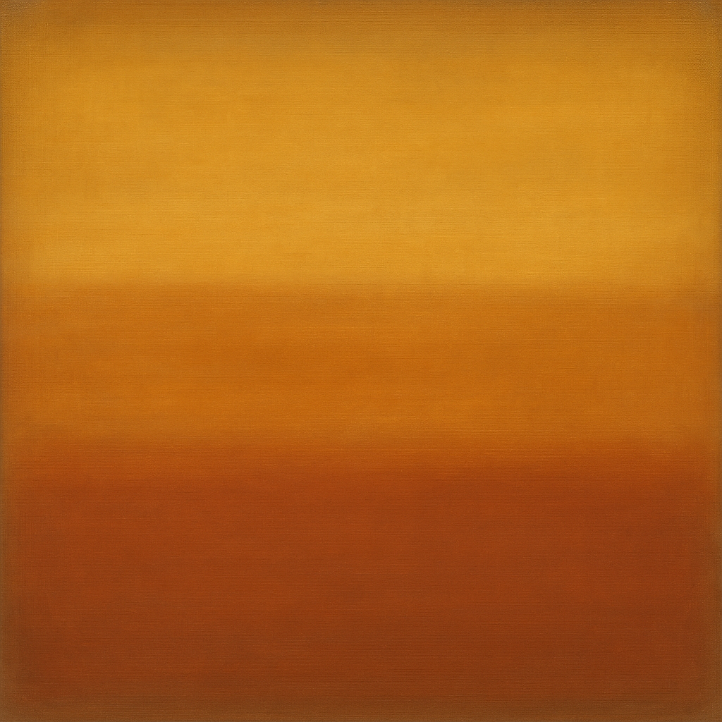 Luminous Ochre & Terracotta Horizon Color Field No. 17 Oil Painting 100% Hand Painted Oil on Belgian Linen Canvas, Original Fine Art Wall Decor