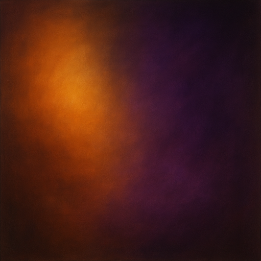 Burnt Amber & Velvet Amethyst Atmosphere No. 3 Oil Painting 100% Hand Painted Oil on Belgian Linen Canvas, Original Fine Art Wall Decor