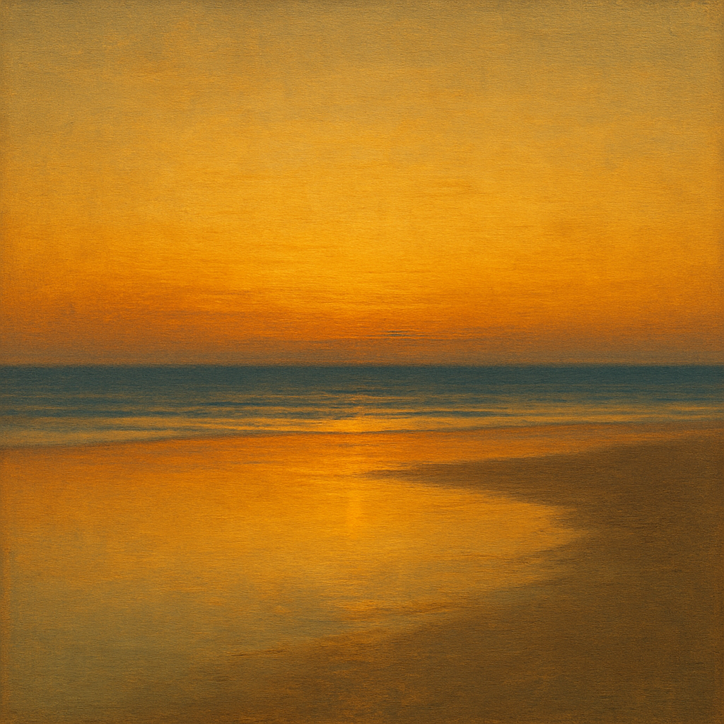 Golden Hour Surf Reflection No. 8 - Modern Fine Art Oil Painting - View 1