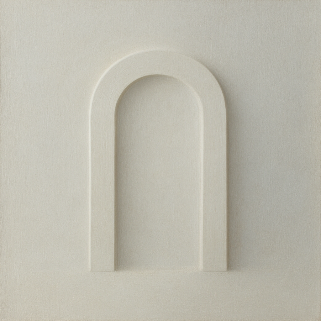 Textured Monolithic Plaster Arch No. 9 - Modern Fine Art Oil Painting - View 1