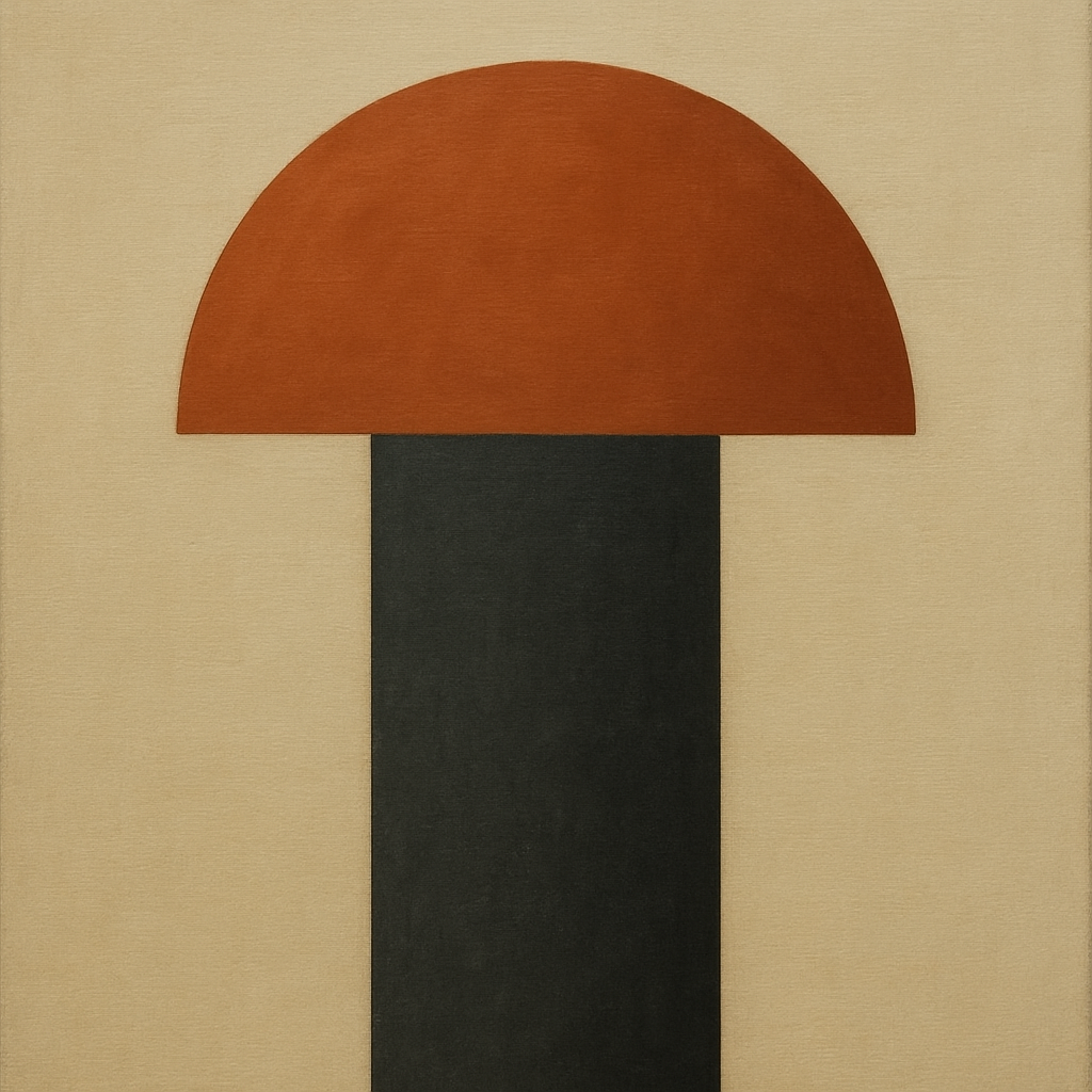 Semicircle Horizon & Minimalist Pillar No. 7 Oil Painting - View 1