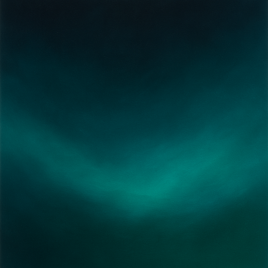 Midnight Teal & Deep Malachite Gradient No. 8 Oil Painting - View 1