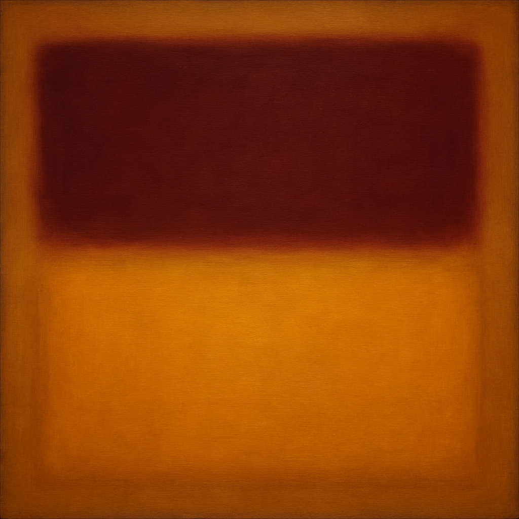 Crimson Burgundy & Saffron Gold Color Vibrations No. 3 Oil Painting 100% Hand Painted Oil on Belgian Linen Canvas, Original Fine Art Wall Decor