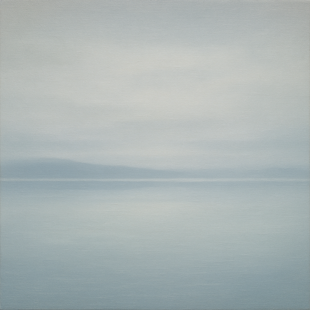 Glass Horizon over Quiet Arctic Waters No. 9 Oil Painting 100% Hand Painted Oil on Belgian Linen Canvas, Original Fine Art Wall Decor