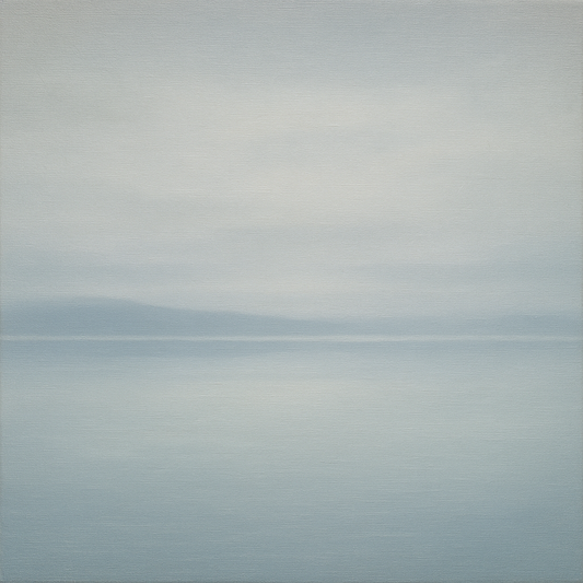 Glass Horizon over Quiet Arctic Waters No. 9 Oil Painting 100% Hand Painted Oil on Belgian Linen Canvas, Original Fine Art Wall Decor