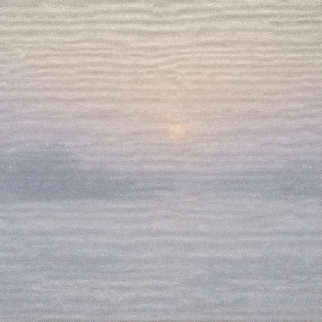 Winter Dawn Frost & Pale Silver Light No. 5 Oil Painting 100% Hand Painted Oil on Belgian Linen Canvas, Original Fine Art Wall Decor