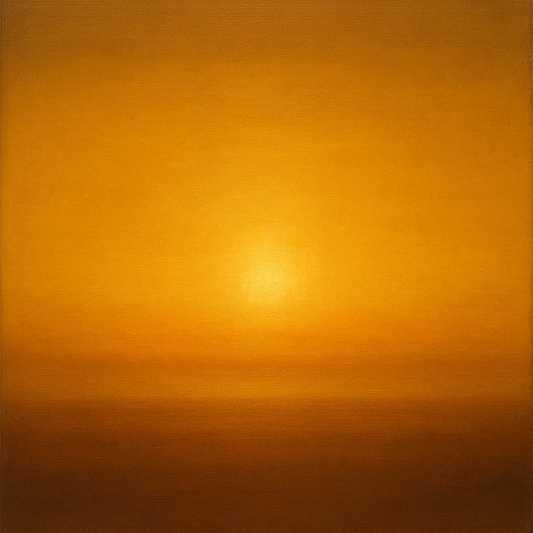 Warm Amber & Raw Sienna Sunset Meditation No. 4 Oil Painting 100% Hand Painted Oil on Belgian Linen Canvas, Original Fine Art Wall Decor