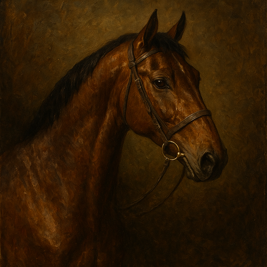 Vintage Equestrian Thoroughbred Portrait Oil Painting - 100% Hand-Painted Master Oil Painting