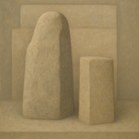 Driftwood Grey & Weathered Stone Monolith No. 23 Oil Painting 100% Hand Painted Oil on Belgian Linen Canvas, Original Fine Art Wall Decor