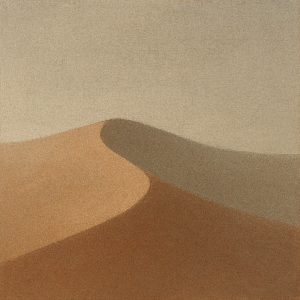Muted Desert Dune Geometry No. 8 - Modern Fine Art Oil Painting - View 1