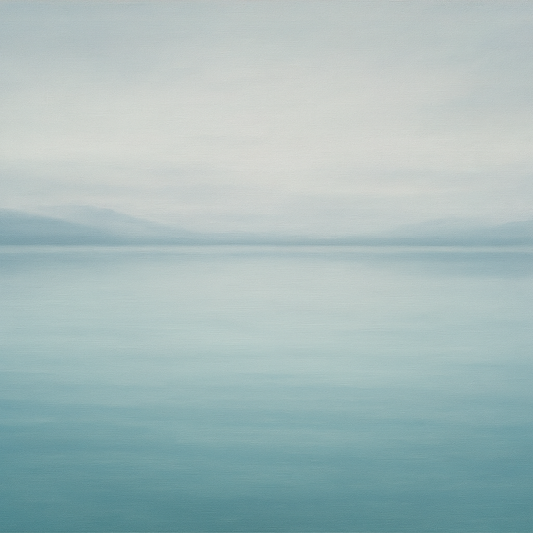 Glass Horizon over Quiet Arctic Waters Oil Painting - View 1