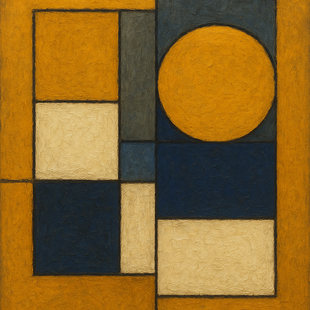 Bauhaus Geometric Balance No. 1 No. 6 Oil Painting - 100% Hand-Painted Master Oil Painting