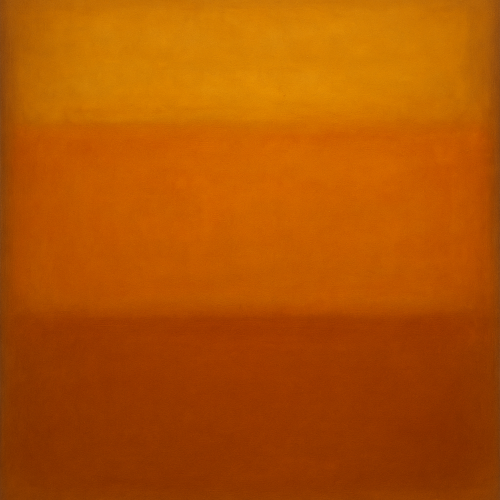 Warm Amber & Raw Sienna Sunset Meditation No. 15 Oil Painting - View 1
