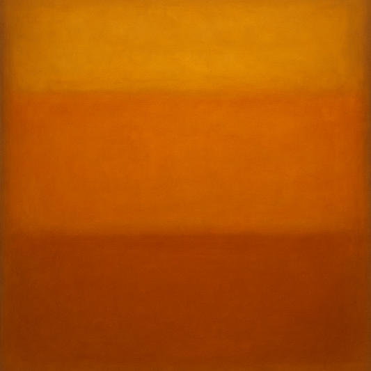Warm Amber & Raw Sienna Sunset Meditation No. 15 Oil Painting 100% Hand Painted Oil on Belgian Linen Canvas, Original Fine Art Wall Decor
