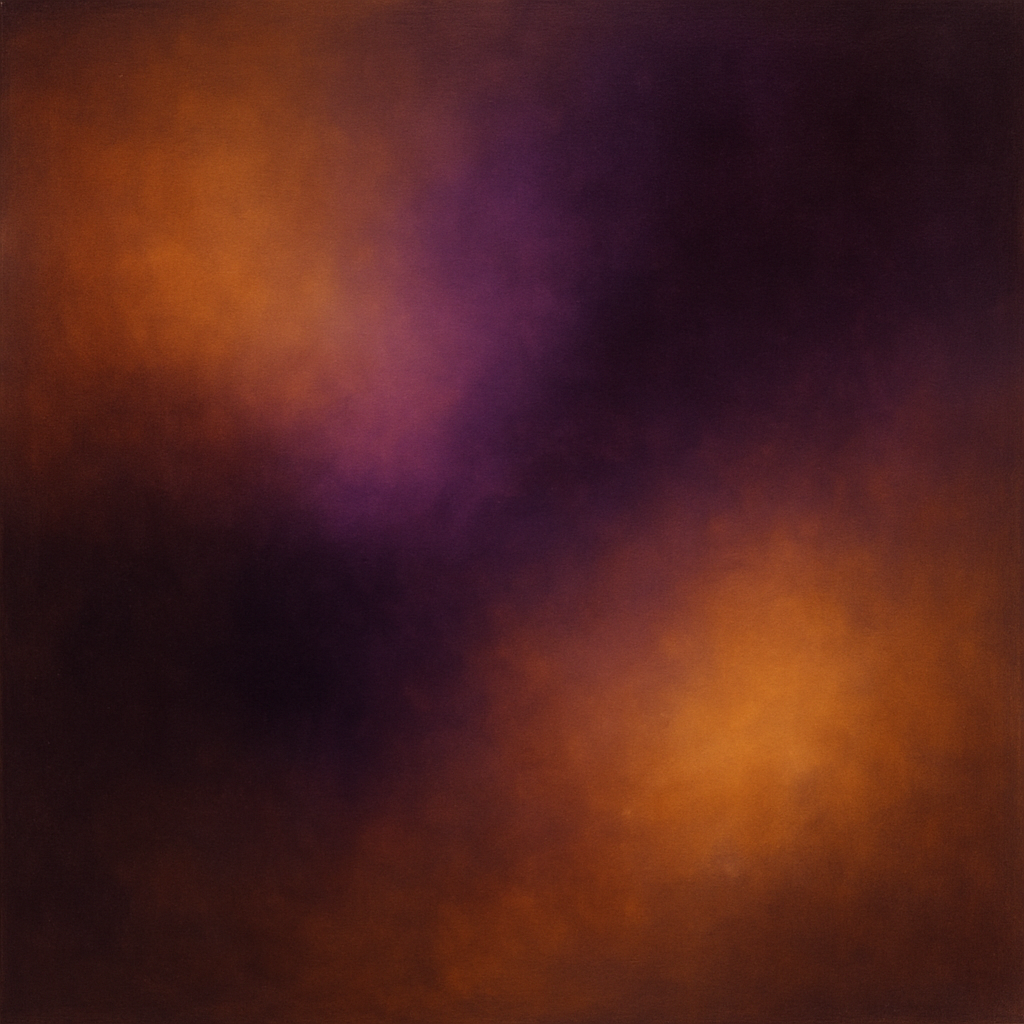 Burnt Amber & Velvet Amethyst Atmosphere No. 10 Oil Painting - View 1