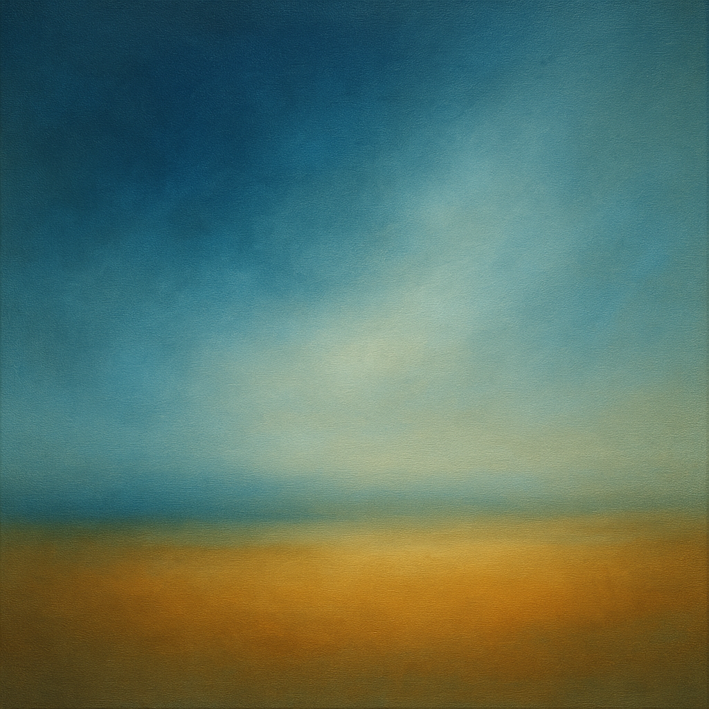 Celestial Azure & Warm Ochre Equilibrium No. 12 Oil Painting - View 1