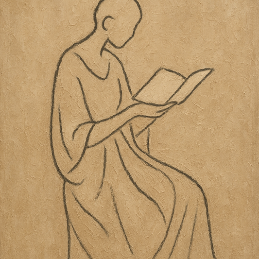 Minimalist Contemplative Silhouette Oil Painting - View 1