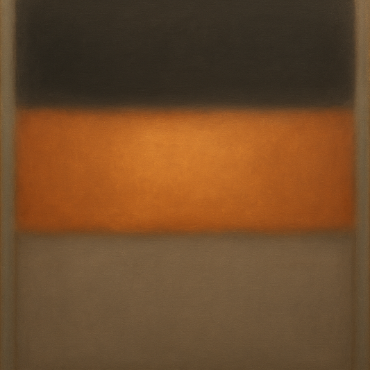 Charcoal Slate & Burnished Copper Horizon No. 16 Oil Painting 100% Hand Painted Oil on Belgian Linen Canvas, Original Fine Art Wall Decor