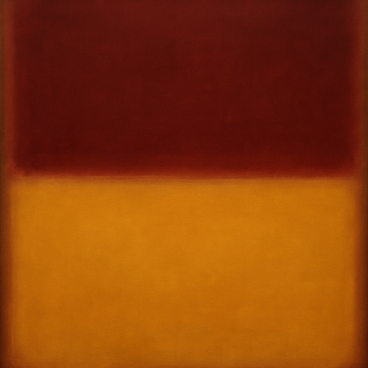 Crimson Burgundy & Saffron Gold Color Vibrations No. 30 Oil Painting 100% Hand Painted Oil on Belgian Linen Canvas, Original Fine Art Wall Decor