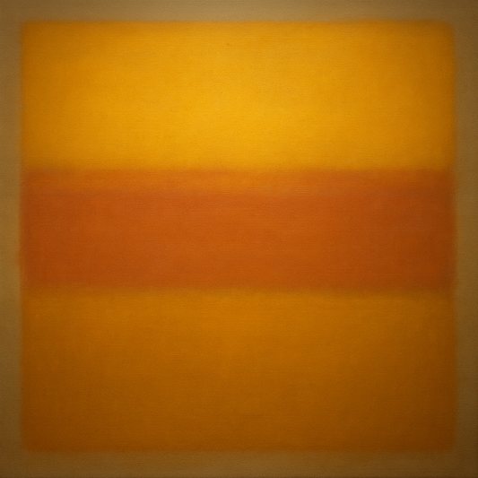 Warm Amber & Raw Sienna Sunset Meditation No. 22 Oil Painting 100% Hand Painted Oil on Belgian Linen Canvas, Original Fine Art Wall Decor
